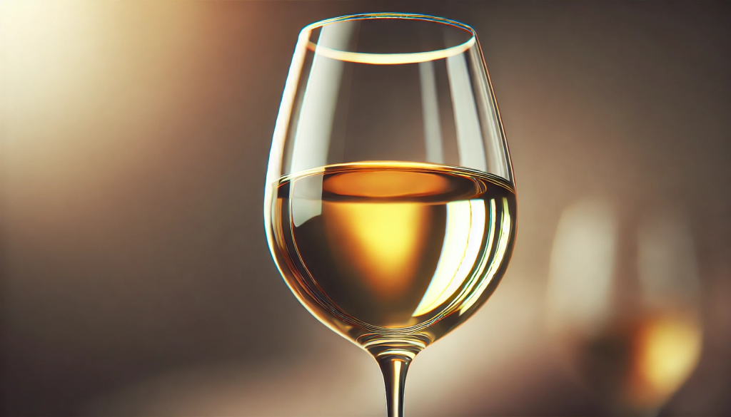 Verre de vin blanc illustrant la biodiversité du terroir de Bonnezeaux