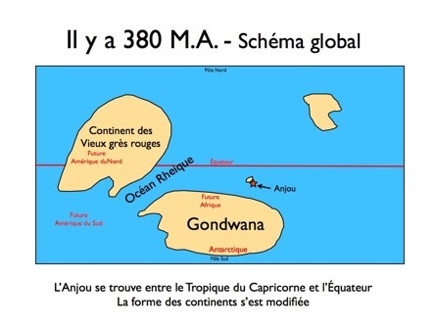 Carte, Anjou, 380 millions d'années