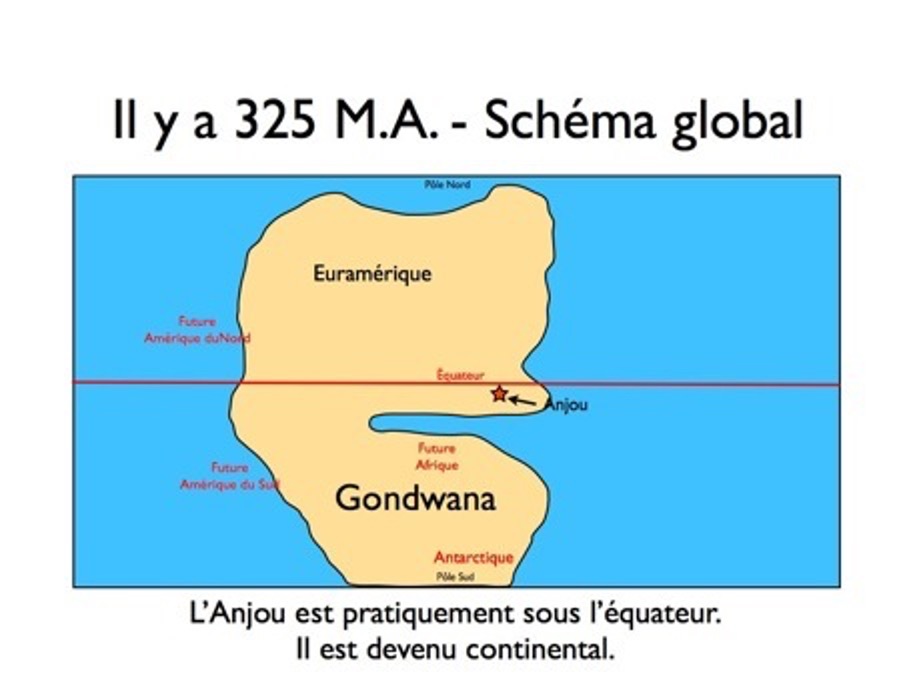 Carte, anjou, 325 millions d'années